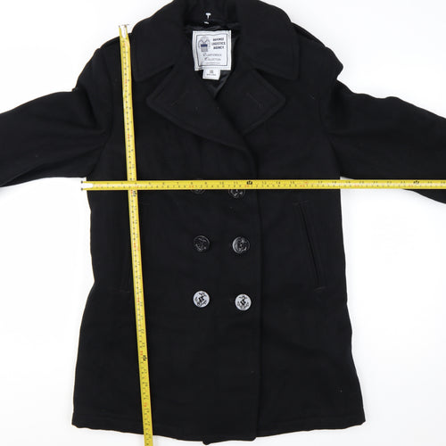 Defense Logistics Agency Women's Black Wool Pea Coat Size 10