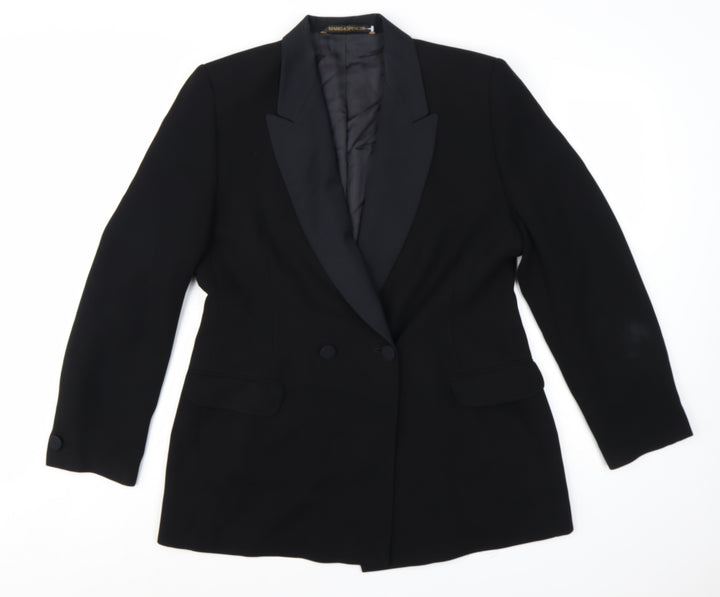 Marks and Spencer Women’s Black Size 16 Tuxedo Blazer Jacket