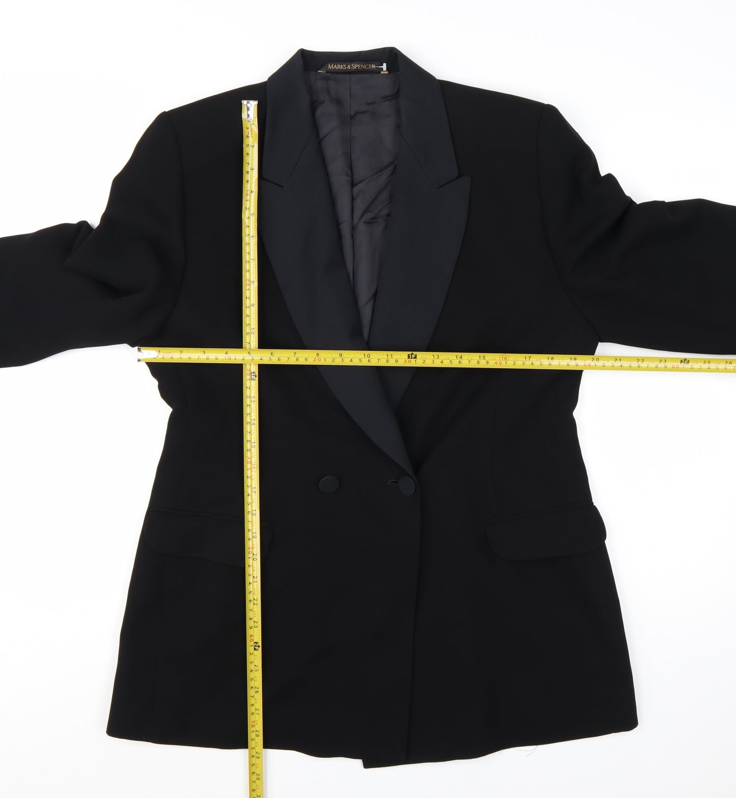 Marks and Spencer Women’s Black Size 16 Tuxedo Blazer Jacket