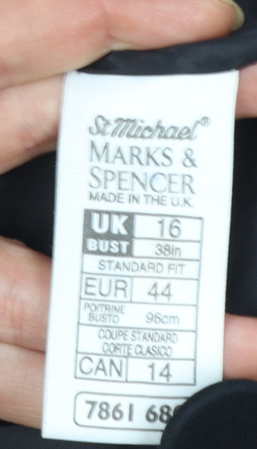 Marks and Spencer Women’s Black Size 16 Tuxedo Blazer Jacket