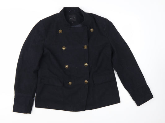 New Look Women's Black Military Jacket Size 14 Wool Blend