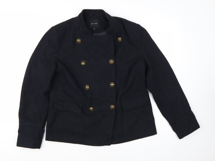 New Look Women's Black Military Jacket Size 14 Wool Blend