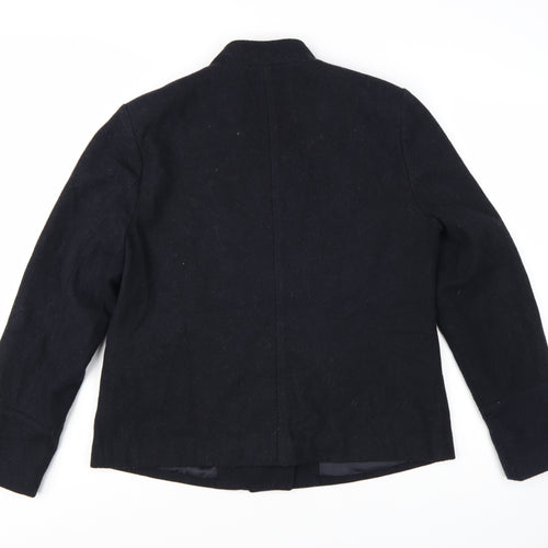 New Look Women's Black Military Jacket Size 14 Wool Blend