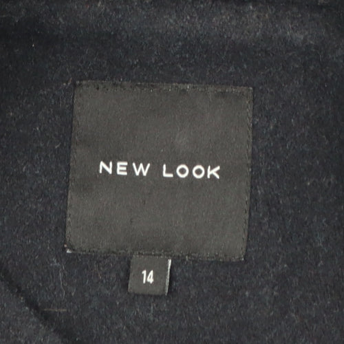 New Look Women's Black Military Jacket Size 14 Wool Blend