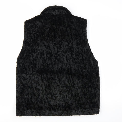 Maggie Carol Women’s Black Faux Fur Waistcoat Size S Lined Button