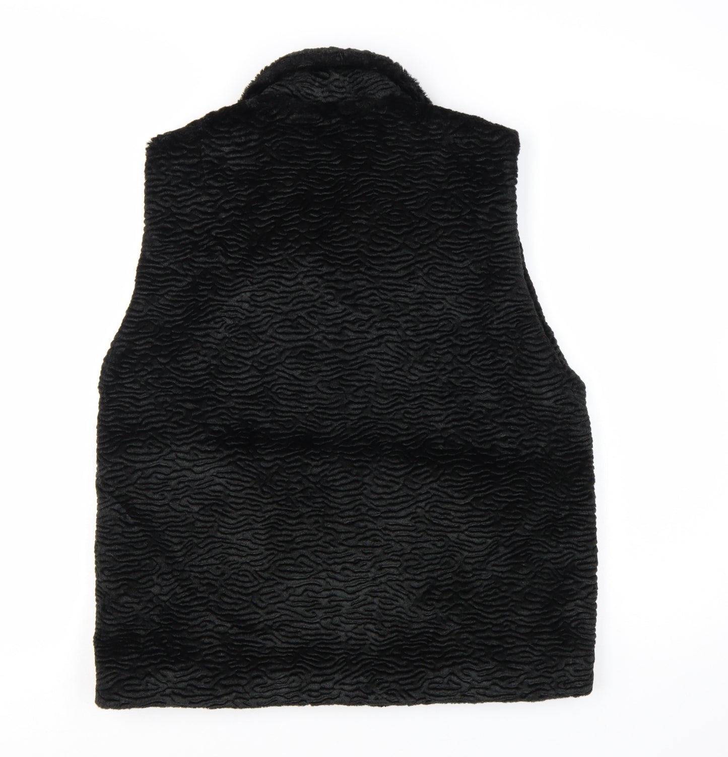 Maggie Carol Women’s Black Faux Fur Waistcoat Size S Lined Button