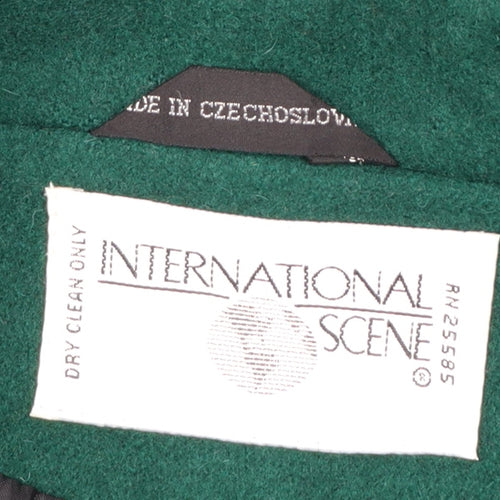 International Scene Women's Green Wool Overcoat Size 4 Long Classic