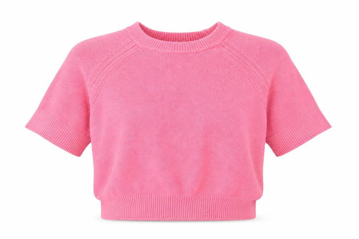 French Connection Women's Pink Cotton Short Sleeve Jumper L