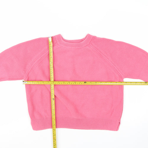 French Connection Women's Pink Cotton Short Sleeve Jumper L