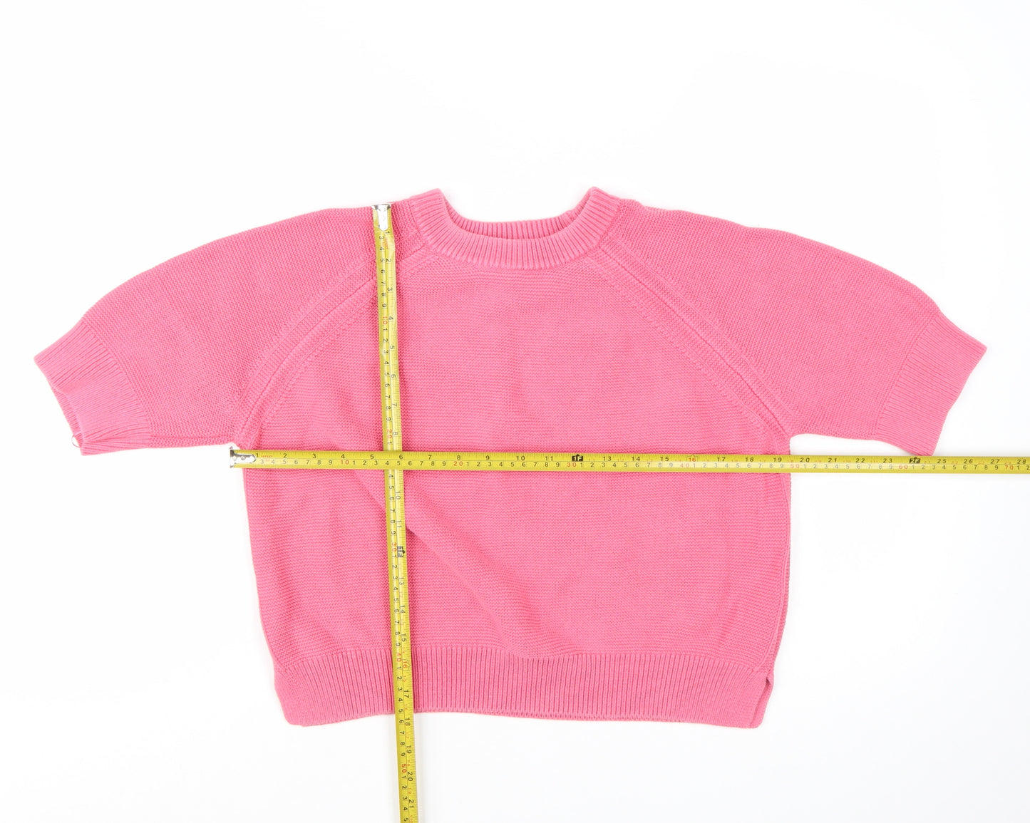 French Connection Women's Pink Cotton Short Sleeve Jumper L