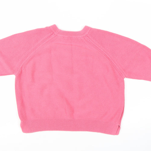 French Connection Women's Pink Cotton Short Sleeve Jumper L