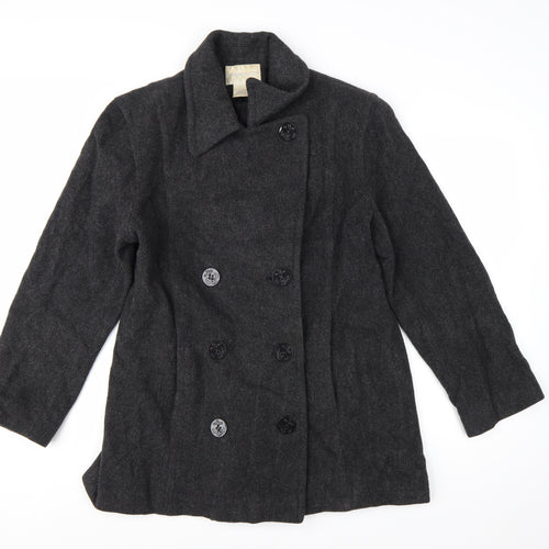 Worthington Women's Black Wool Pea Coat Size 12 Double-Breasted