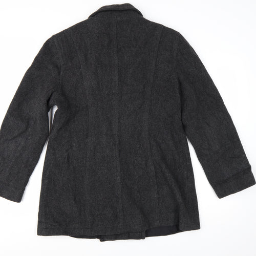 Worthington Women's Black Wool Pea Coat Size 12 Double-Breasted