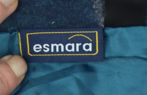 Esmara Womens Blue Plaid Wool Blend Knee Length Pencil Skirt Size 14