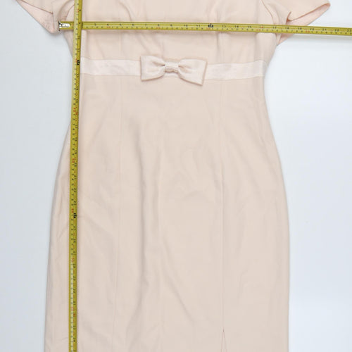 Kay Unger Women Beige Knee Length Sheath Dress Size 10