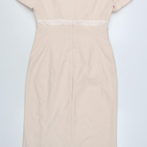 Kay Unger Women Beige Knee Length Sheath Dress Size 10