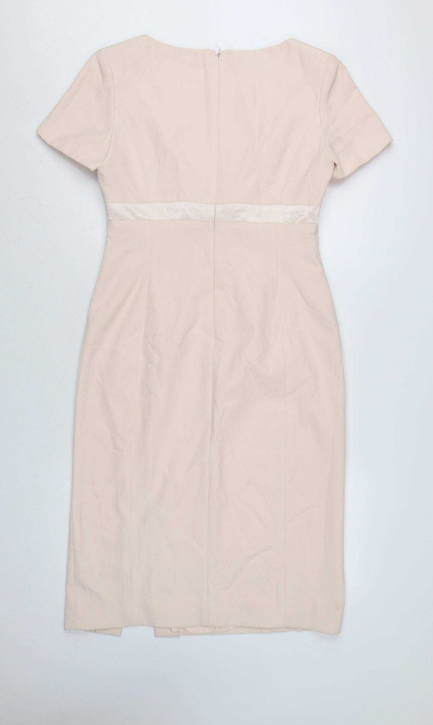 Kay Unger Women Beige Knee Length Sheath Dress Size 10