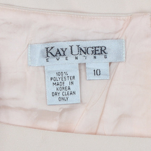 Kay Unger Women Beige Knee Length Sheath Dress Size 10