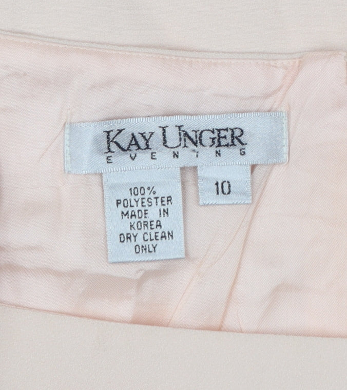 Kay Unger Women Beige Knee Length Sheath Dress Size 10
