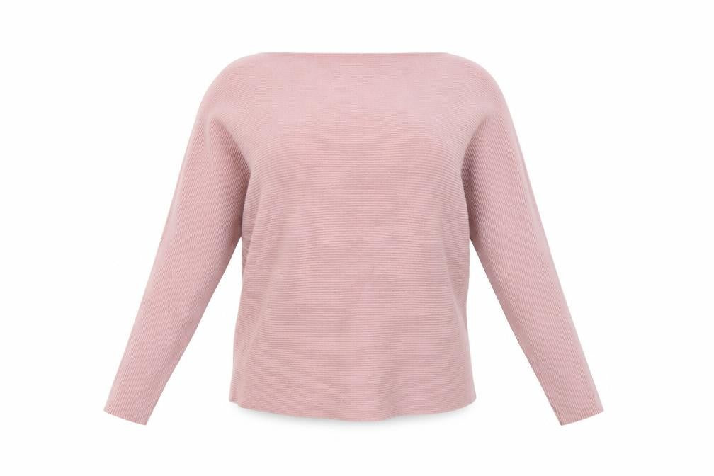 Apricot Women Pink Knit Boat Neck Long Sleeve Pullover Jumper Size 12