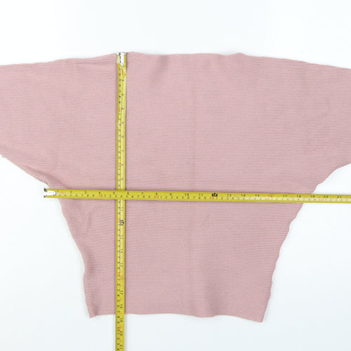 Apricot Women Pink Knit Boat Neck Long Sleeve Pullover Jumper Size 12