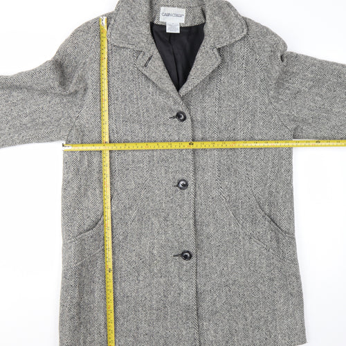 Cabin Creek Women's Grey Herringbone Wool Blend Overcoat Size 8