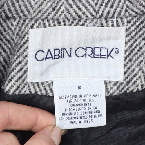 Cabin Creek Women's Grey Herringbone Wool Blend Overcoat Size 8