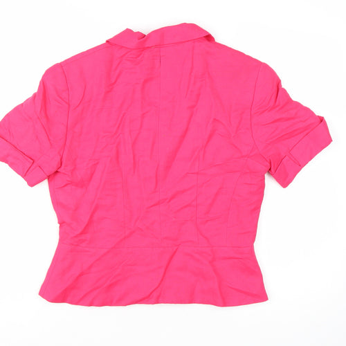 Harold's Pink Linen Women's Size 8 Short Sleeve Suit Top