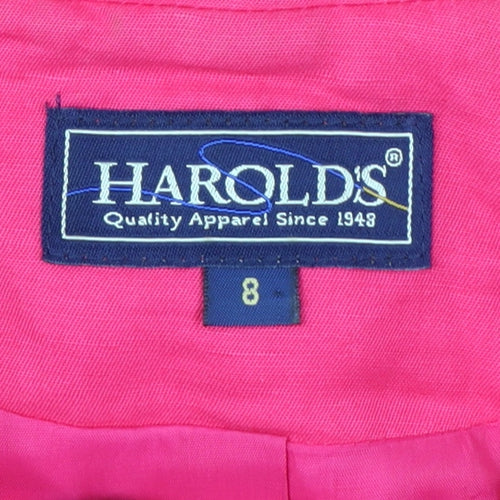 Harold's Pink Linen Women's Size 8 Short Sleeve Suit Top