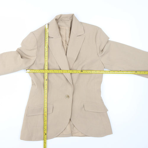 Bay Women Beige Classic Fit Single-Breasted Blazer Size 12