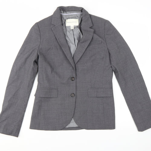 Banana Republic Women Grey Wool Blend Blazer Size 8 Single Breasted