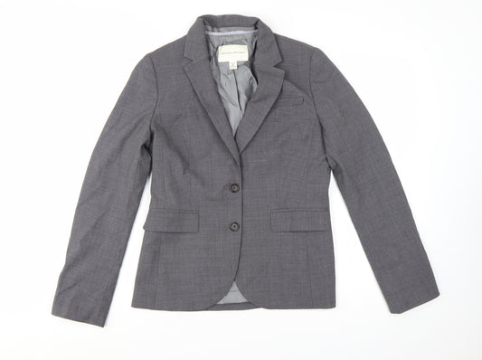 Banana Republic Women Grey Wool Blend Blazer Size 8 Single Breasted