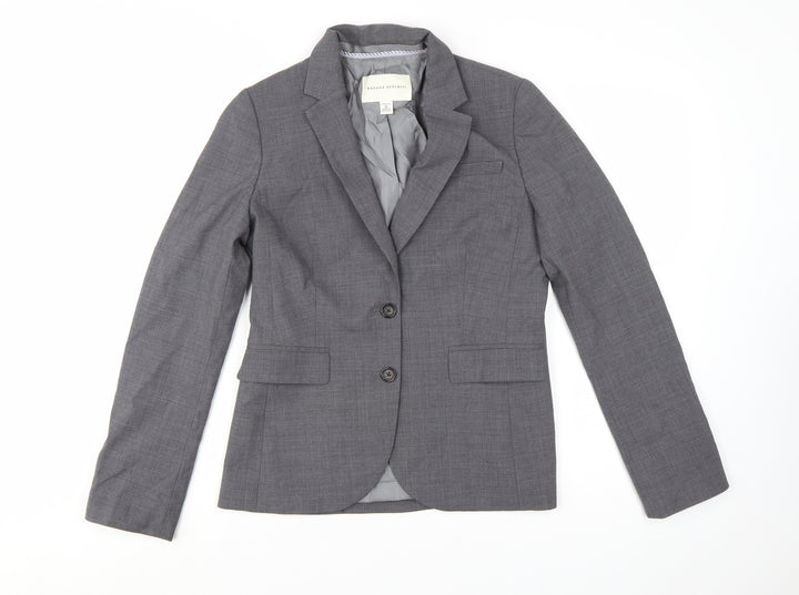 Banana Republic Women Grey Wool Blend Blazer Size 8 Single Breasted