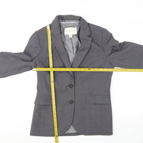 Banana Republic Women Grey Wool Blend Blazer Size 8 Single Breasted