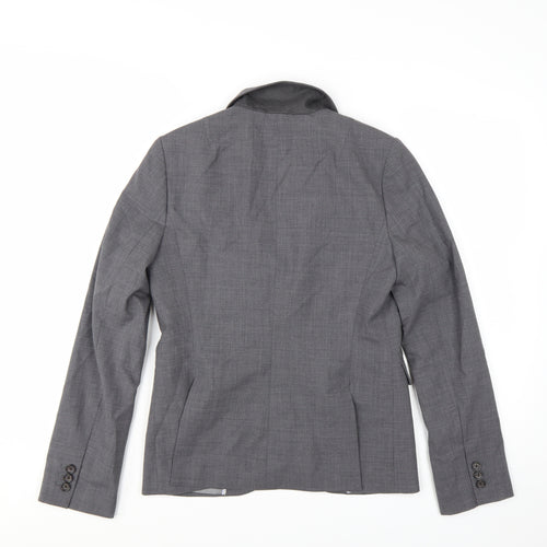 Banana Republic Women Grey Wool Blend Blazer Size 8 Single Breasted