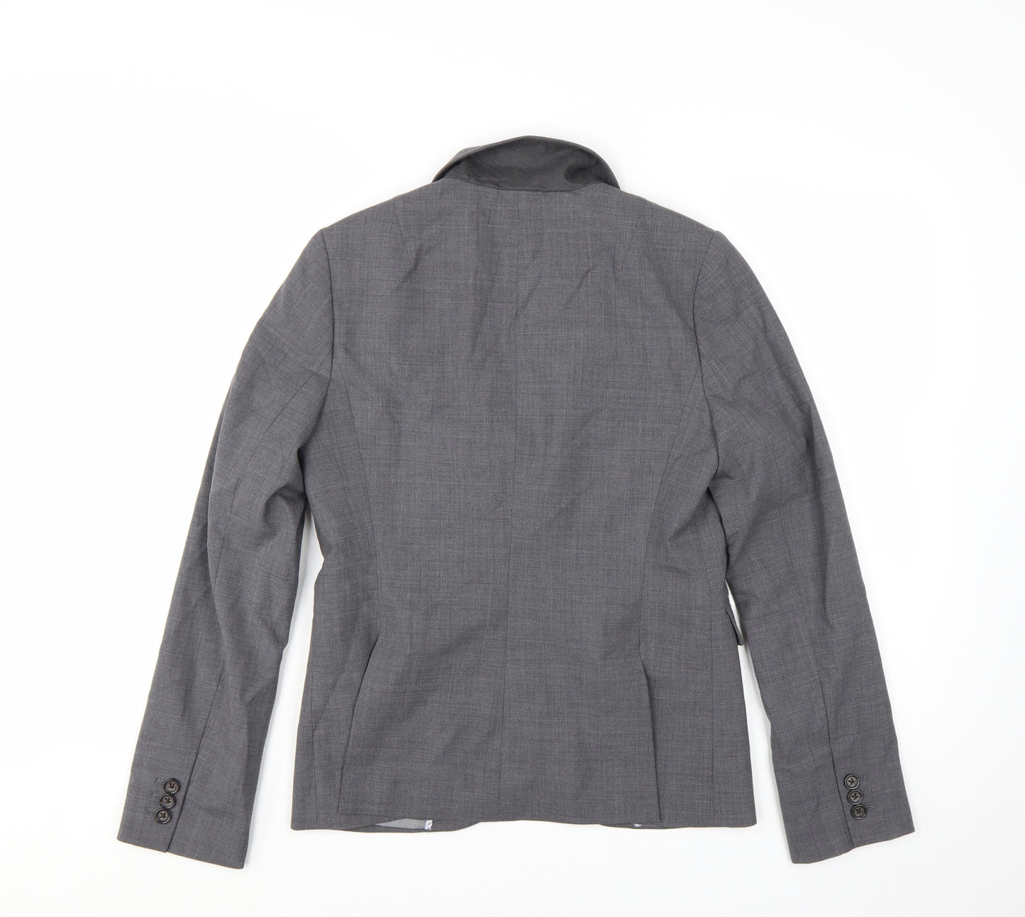 Banana Republic Women Grey Wool Blend Blazer Size 8 Single Breasted