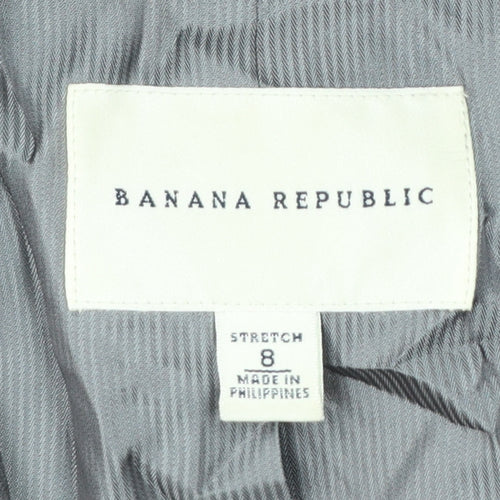 Banana Republic Women Grey Wool Blend Blazer Size 8 Single Breasted