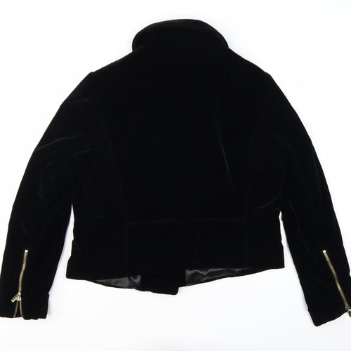 Star by Julien Macdonald Women's Black Velvet Biker Jacket Size 16