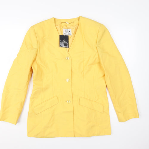 Viyella Womens Yellow Classic Fit Single-Breasted Blazer UK 10