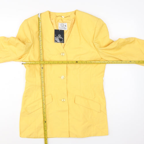 Viyella Womens Yellow Classic Fit Single-Breasted Blazer UK 10