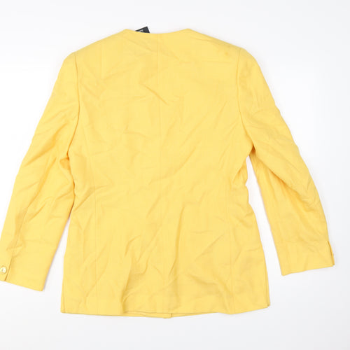 Viyella Womens Yellow Classic Fit Single-Breasted Blazer UK 10
