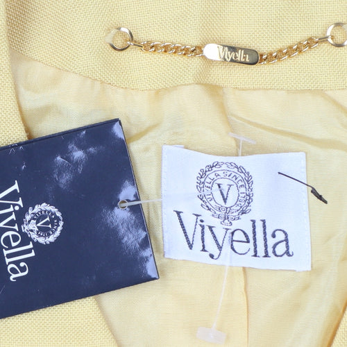 Viyella Womens Yellow Classic Fit Single-Breasted Blazer UK 10