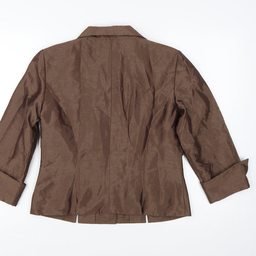 Jessica Howard Petite Brown 3/4 Sleeve Suit Jacket Size 10