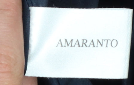 Amaranto Women Navy Blue Long Blazer Jacket Size 14 Tailored Fit