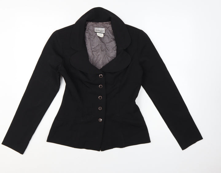 Breakin' Loose Black Fitted Blazer Women Size 4 Classic Single-Breasted Jacket