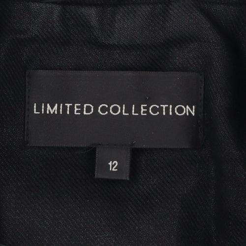 Marks and Spencer Womens Black Linen Single-Breasted Blazer Size 12