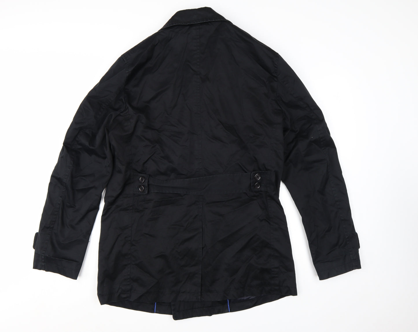 Uniqlo Men's Black Cotton Trench Coat M Mid-Length Classic