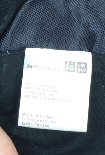 Uniqlo Men's Black Cotton Trench Coat M Mid-Length Classic