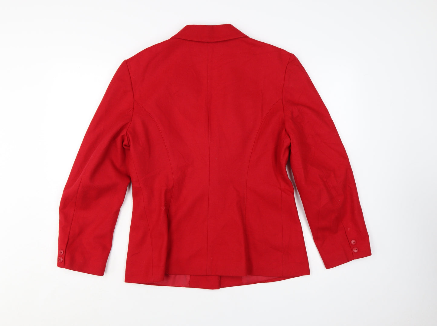 Richards Women Red Wool Blend Single-Breasted Blazer Size 14