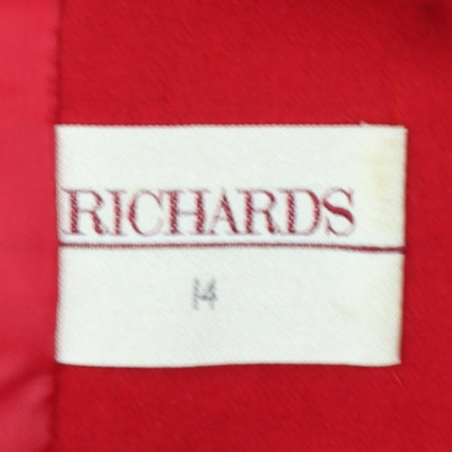 Richards Women Red Wool Blend Single-Breasted Blazer Size 14